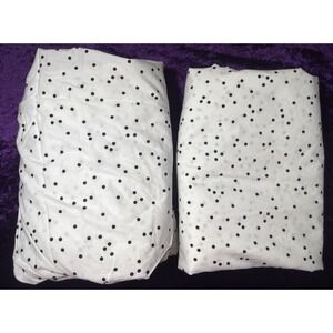 Kate Spade Sheet Set Polka Dot Twin White Black Dots 100% Cotton Bedding